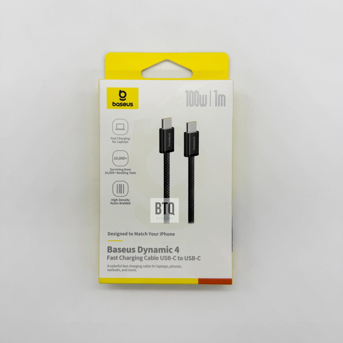 Cabo Baseus Dynamic 4 Fast Charging Usb-c P/ Tipo C 1m 100w Preto