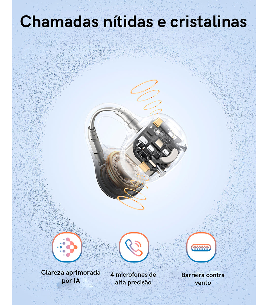 Fone Sem Fio Baseus Bass Bc1 Open-back Earclip Esportivos Bluetooth 6.0 Preto