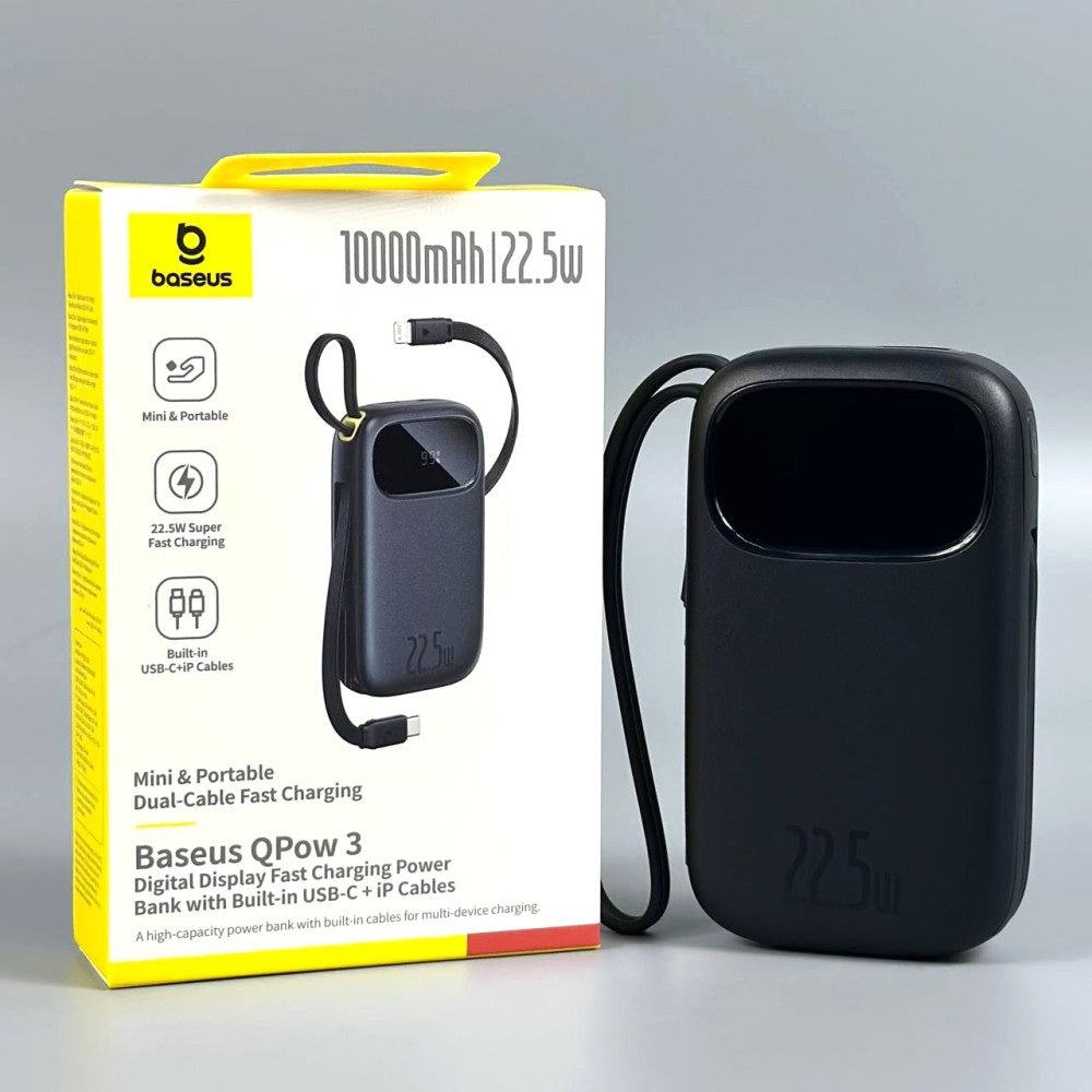 Powerbank Turbo Baseus FC31 Qpow3 20000mah 22.5w Display Digital Preto