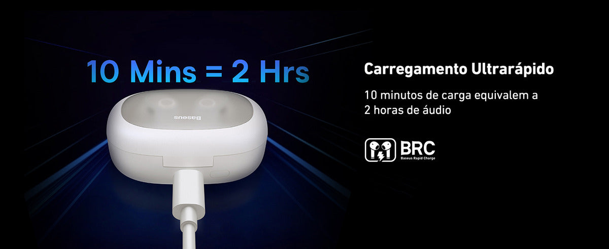 Fone Sem Fio Baseus Bowie Wm03 Bluetooth 5.3 Cor Branco