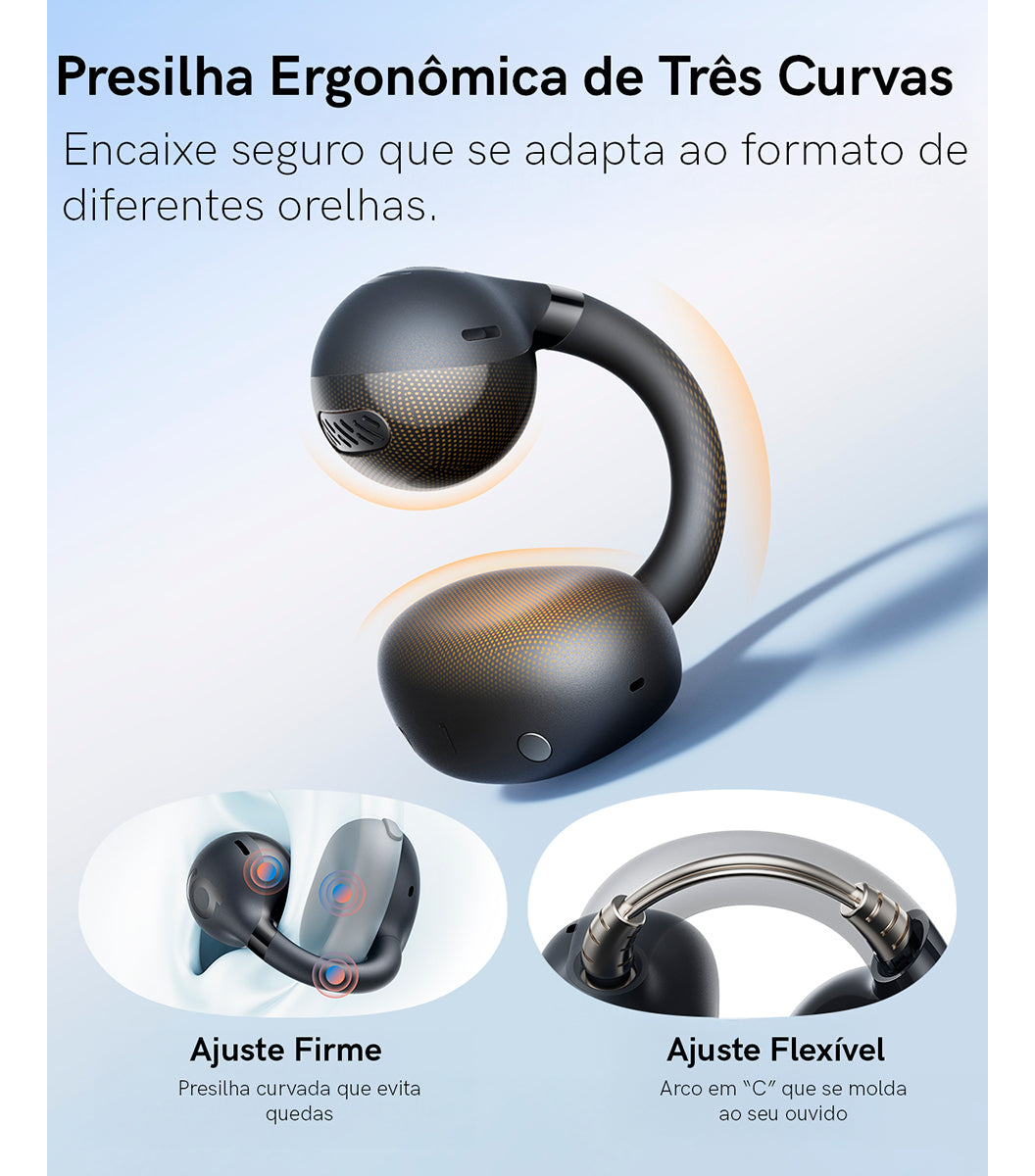 Fone Sem Fio Baseus Bass Bc1 Open-back Earclip Esportivos Bluetooth 6.0 Preto