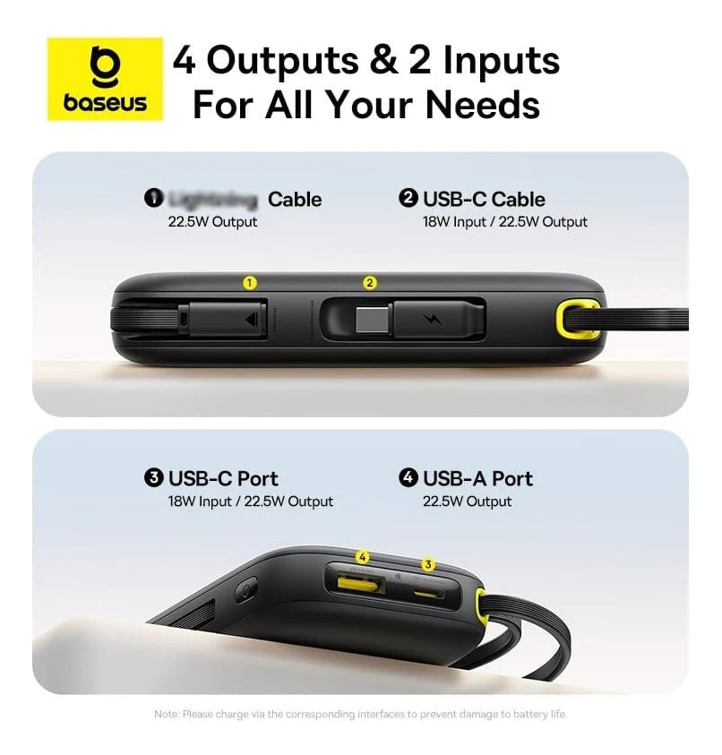 Powerbank Turbo Baseus FC31 Qpow3 20000mah 22.5w Display Digital Preto