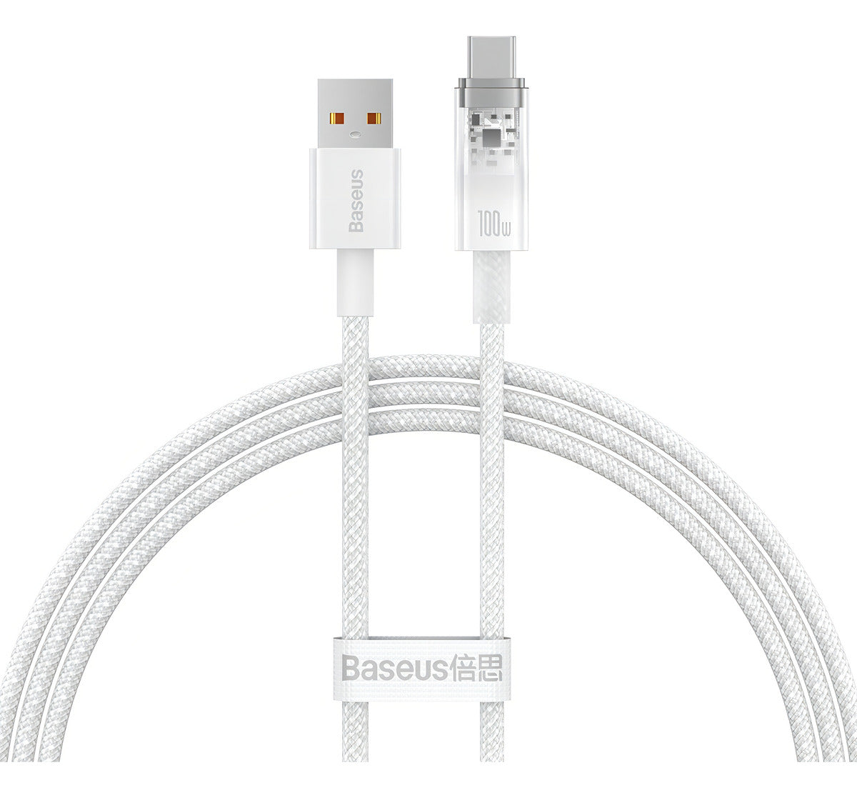 Cabo Usb P/ Usb-c Baseus Explorer Series Turbo 100w 1m Cor Branco
