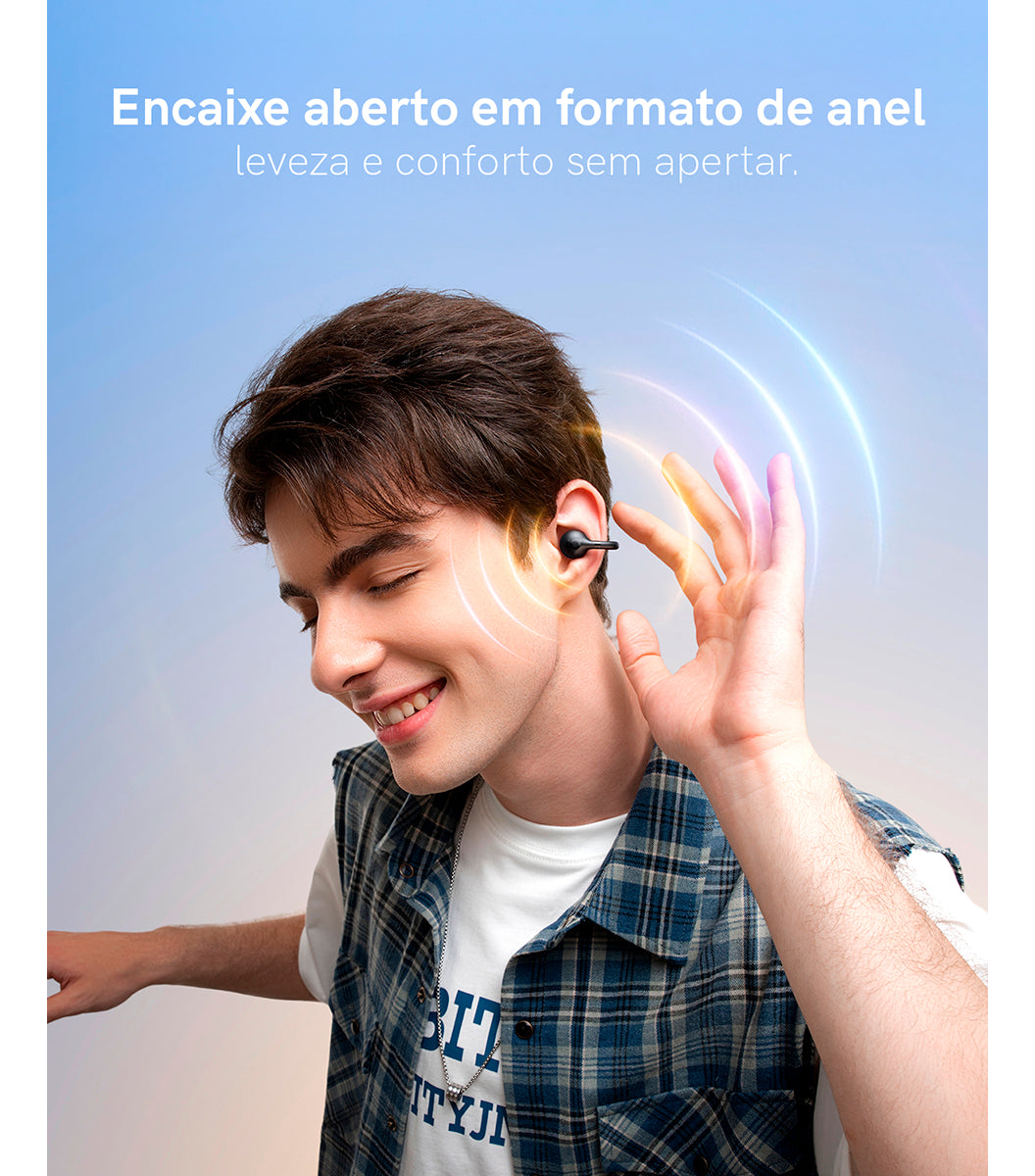 Fone Sem Fio Baseus Bass Bc1 Open-back Earclip Esportivos Bluetooth 6.0 Preto