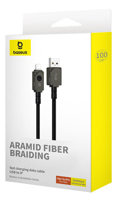 Cabo Baseus Resistente 2.4a Usb Para Lightning 1m Preto