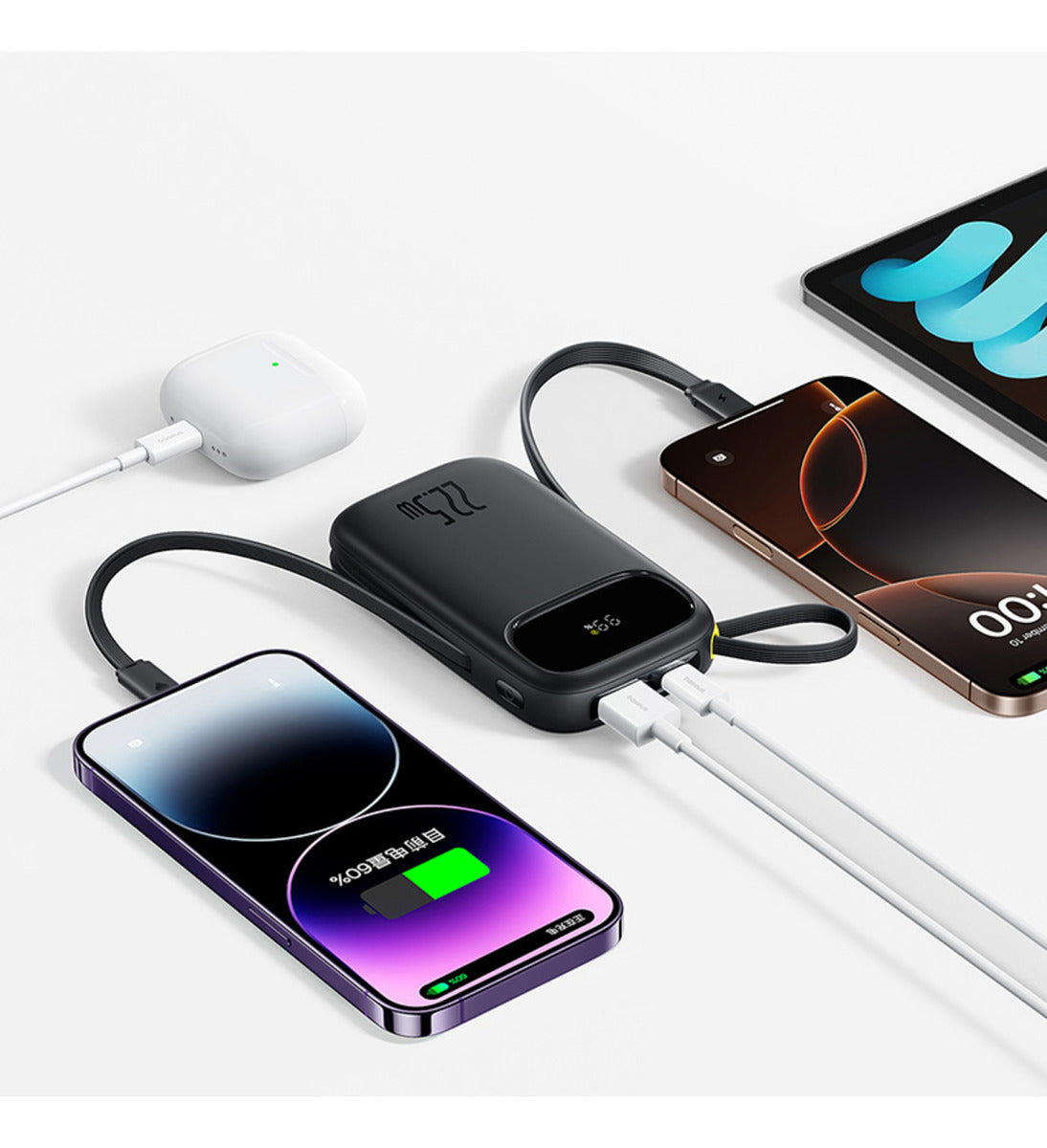 Powerbank Turbo Baseus FC31 Qpow3 20000mah 22.5w Display Digital Preto