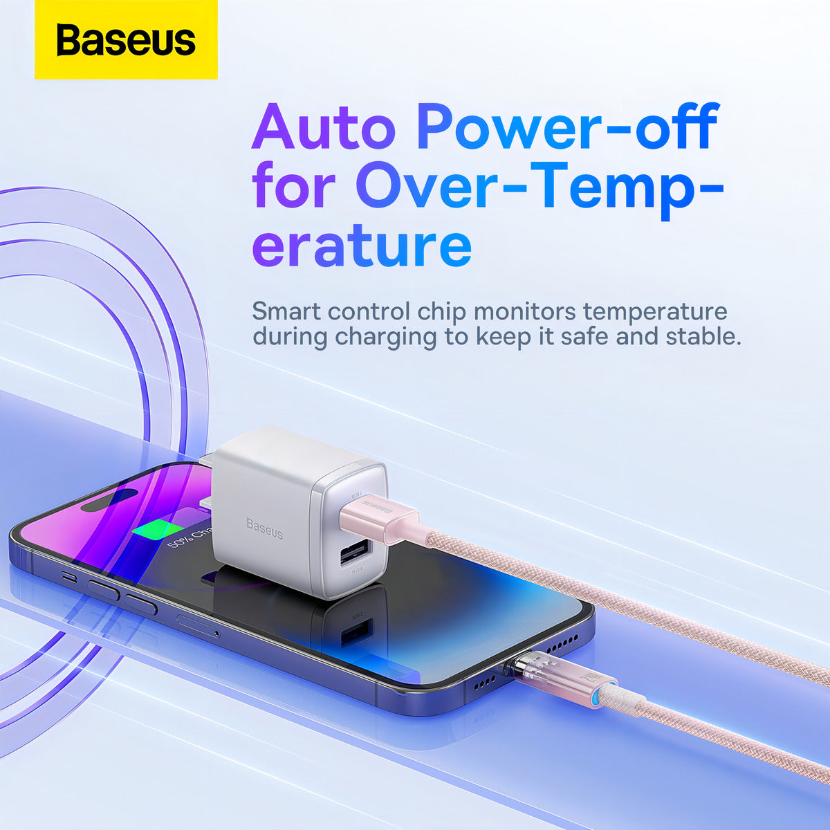 Cabo Usb P/ Lightning Baseus iPhone 2.4a Fast Charging 1m Cor Rosa