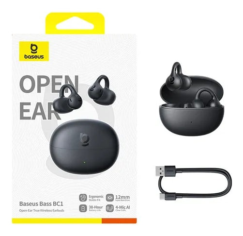 Fone Sem Fio Baseus Bass Bc1 Open-back Earclip Esportivos Bluetooth 6.0 Preto