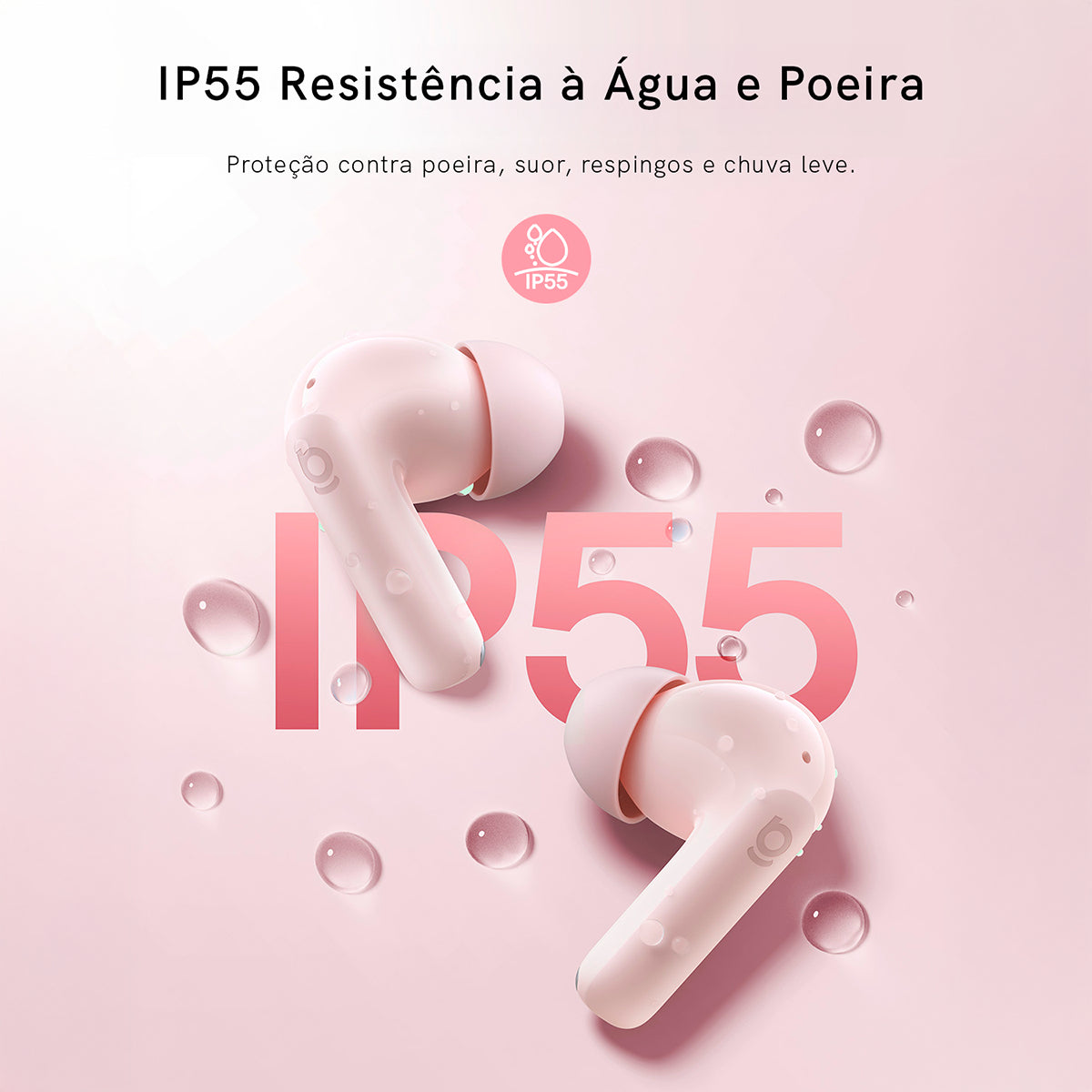 Fone Ouvido Bluetooth Baseus Bass Bp1 Nc Cancelamento Ruído Rosa