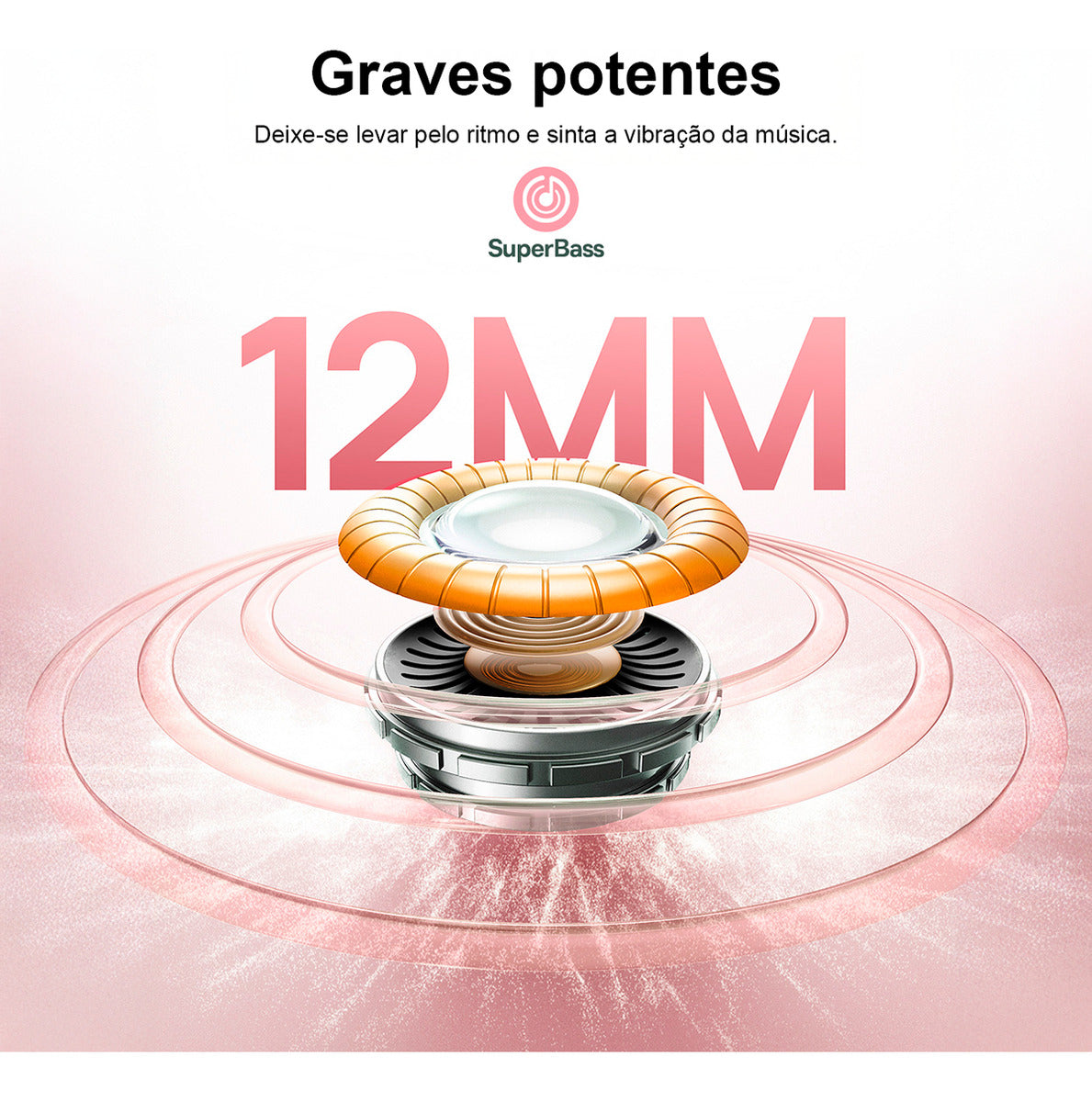 Fone Ouvido Bluetooth Baseus Bass Bp1 Nc Cancelamento Ruído Rosa