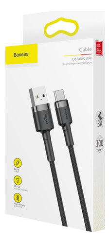 Cabo Usb Para Tipo- C Baseus Cafule Nylon 3a 1 Metro Rápido