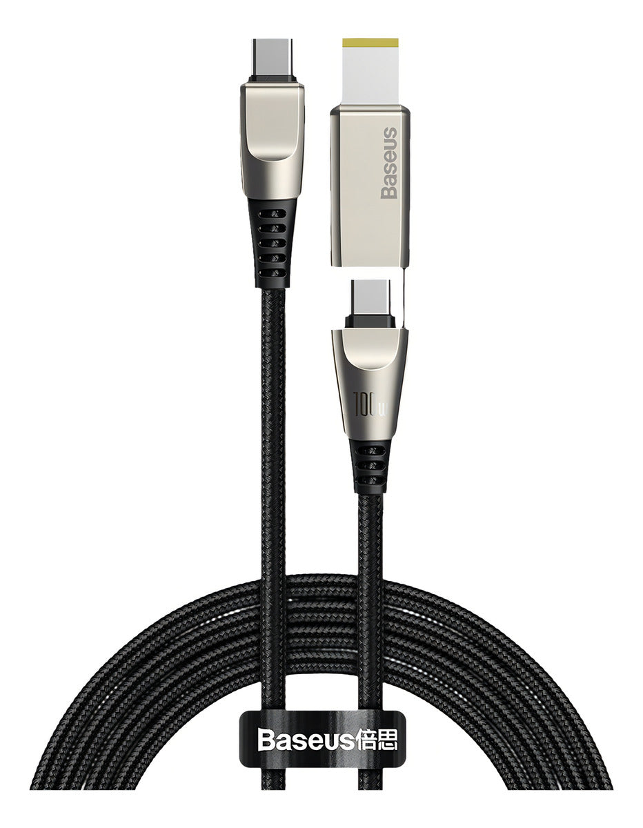 Cabo 2n1 Usb- C + Dc 100w Baseus Flash Series 2m Retangular