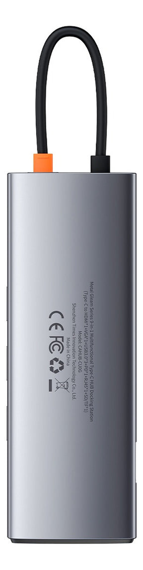Hub Dock Station Baseus 9 Em 1 Usb C Hdmi 4k Vga Rj45 Tf Sd Cinza