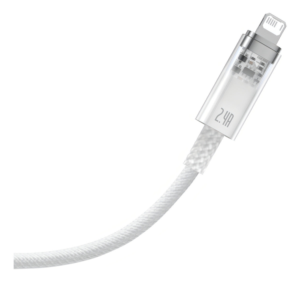 Cabo Baseus P/ iPhone 2.4a Usb Lightning Auto Power Off 2m Cor Branco