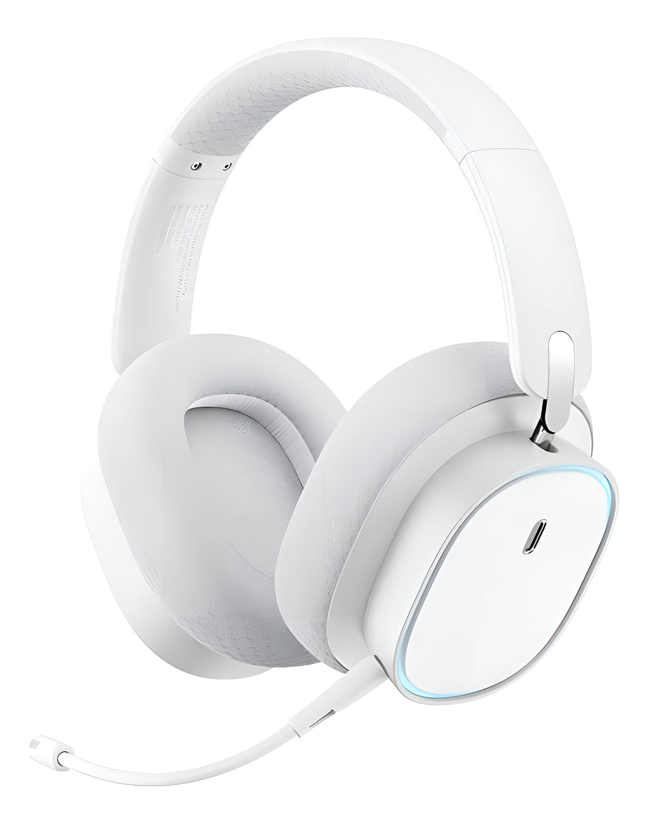 Headset Baseus Gh02 Conexão 2.4g E Bluetooth 5.3 Driver 40mm Cor Branco Cor da luz RGB
