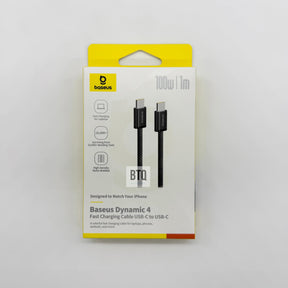 Cabo Baseus Dynamic 4 Fast Charging Usb-c P/ Tipo C 1m 100w Preto