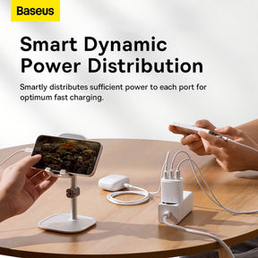 Carregador De Parede 17w Baseus 3x Usb P/ iPhone C/ Cabo Lightning - 1m Cor Branco