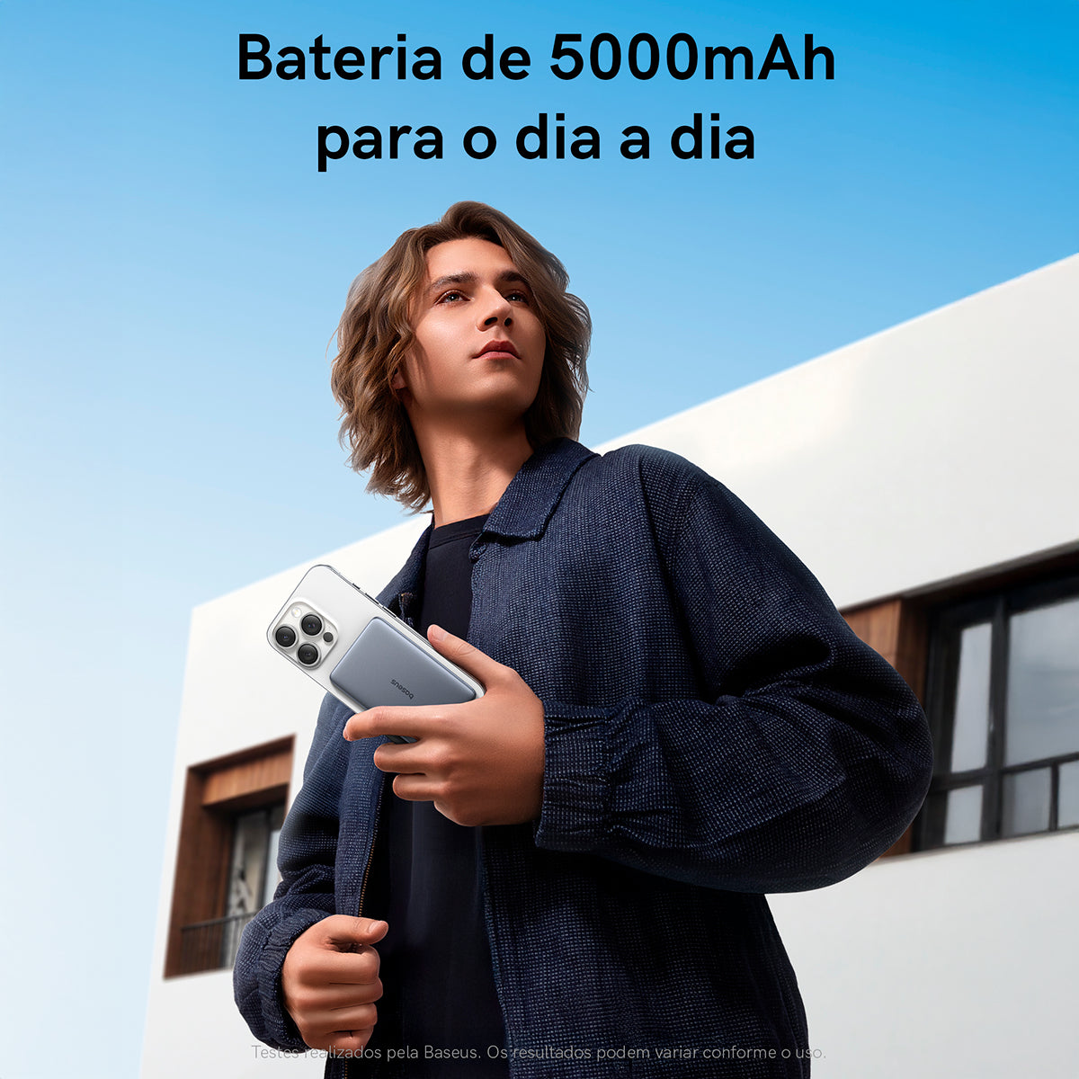 Carregador Portátil Magsafe Baseus 6000mah 20w Turbo Cor Cinza