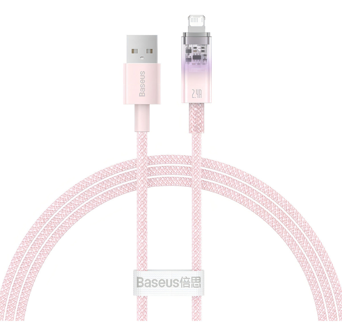 Cabo Usb P/ Lightning Baseus iPhone 2.4a Fast Charging 1m Cor Rosa