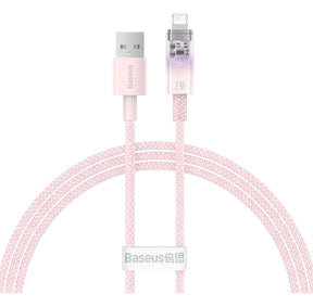 Cabo Usb P/ Lightning Baseus iPhone 2.4a Fast Charging 1m Cor Rosa