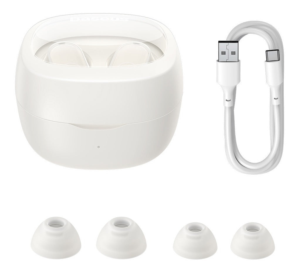 Fone Sem Fio Baseus Bowie Wm02 Tws Bluetooth 5.3 Bateria 25h Cor Branco