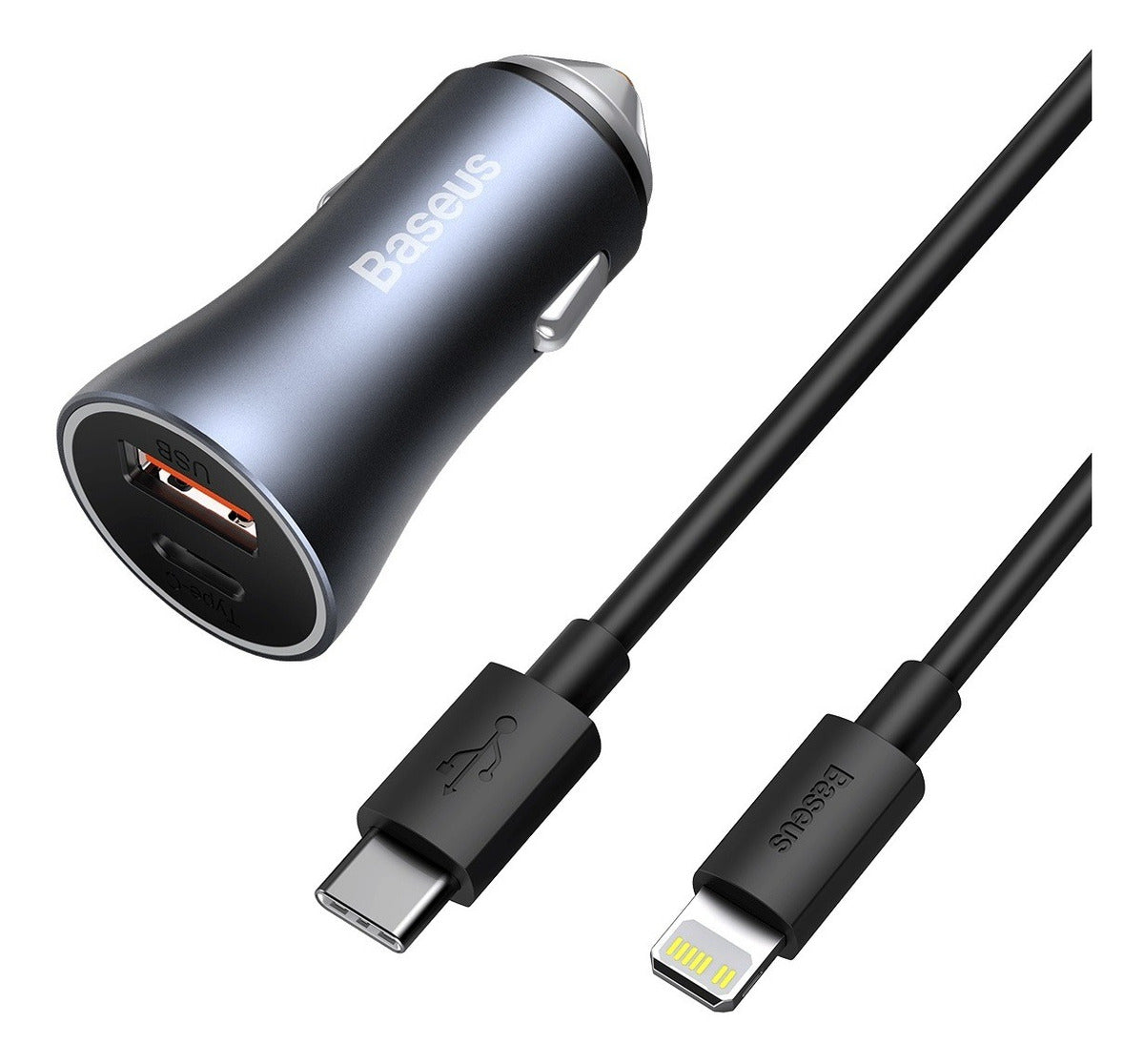 Carregador Veicular 40w Baseus Usb /usb C x Lightning 1m