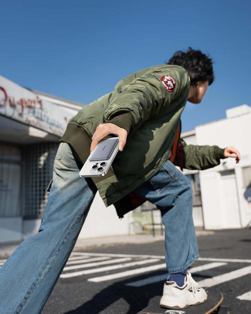 Carregador Portátil Magsafe Baseus 6000mah 20w Turbo Cor Cinza