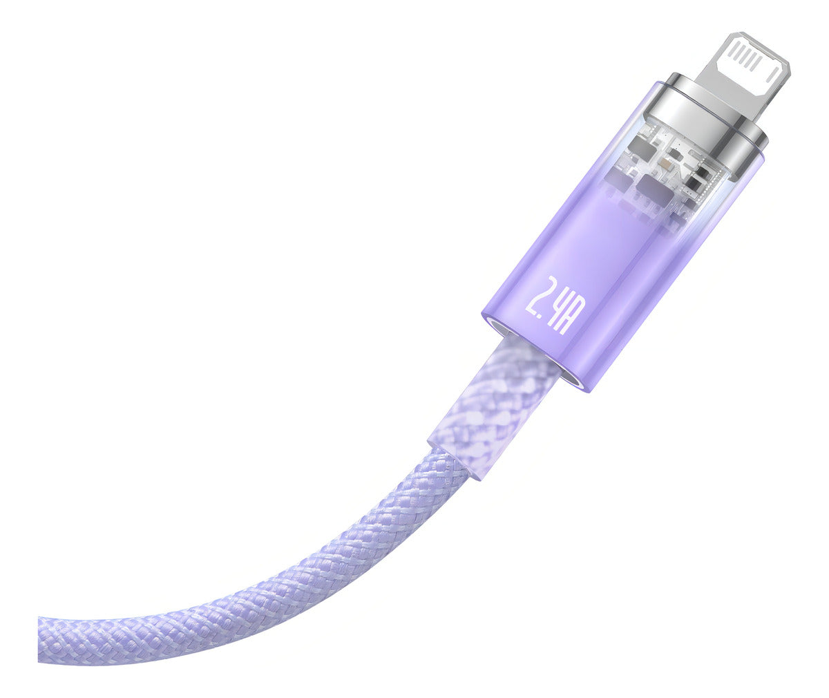 Cabo Baseus P/ iPhone 2.4a Usb Lightning Auto Power Off 2m Cor Lilás