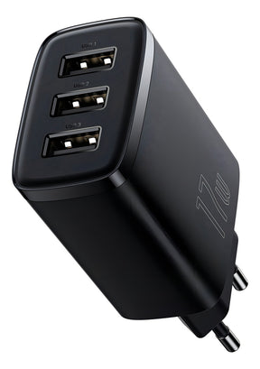 Carregador De Parede 17w Baseus 3x Usb x Lightning Cabo 1m Cor Preto