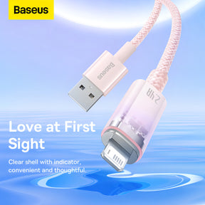 Cabo Usb P/ Lightning Baseus iPhone 2.4a Fast Charging 1m Cor Rosa