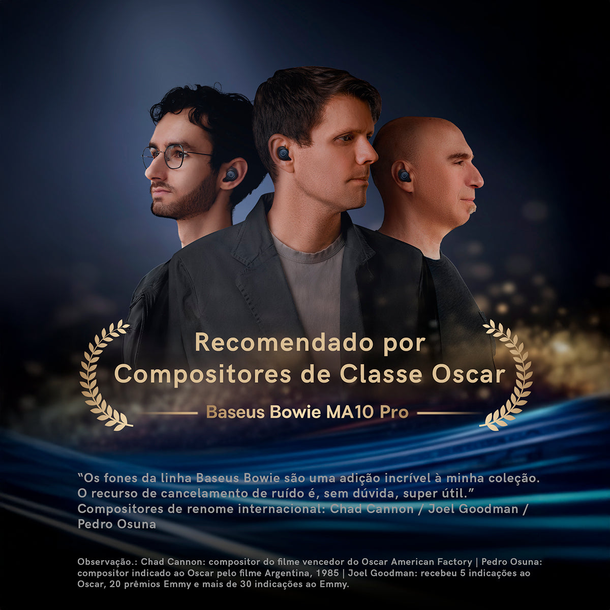 Fone De Ouvido Baseus Ma10 Pro Bluetooth 5.3 Com Anc -48db Cor Preto