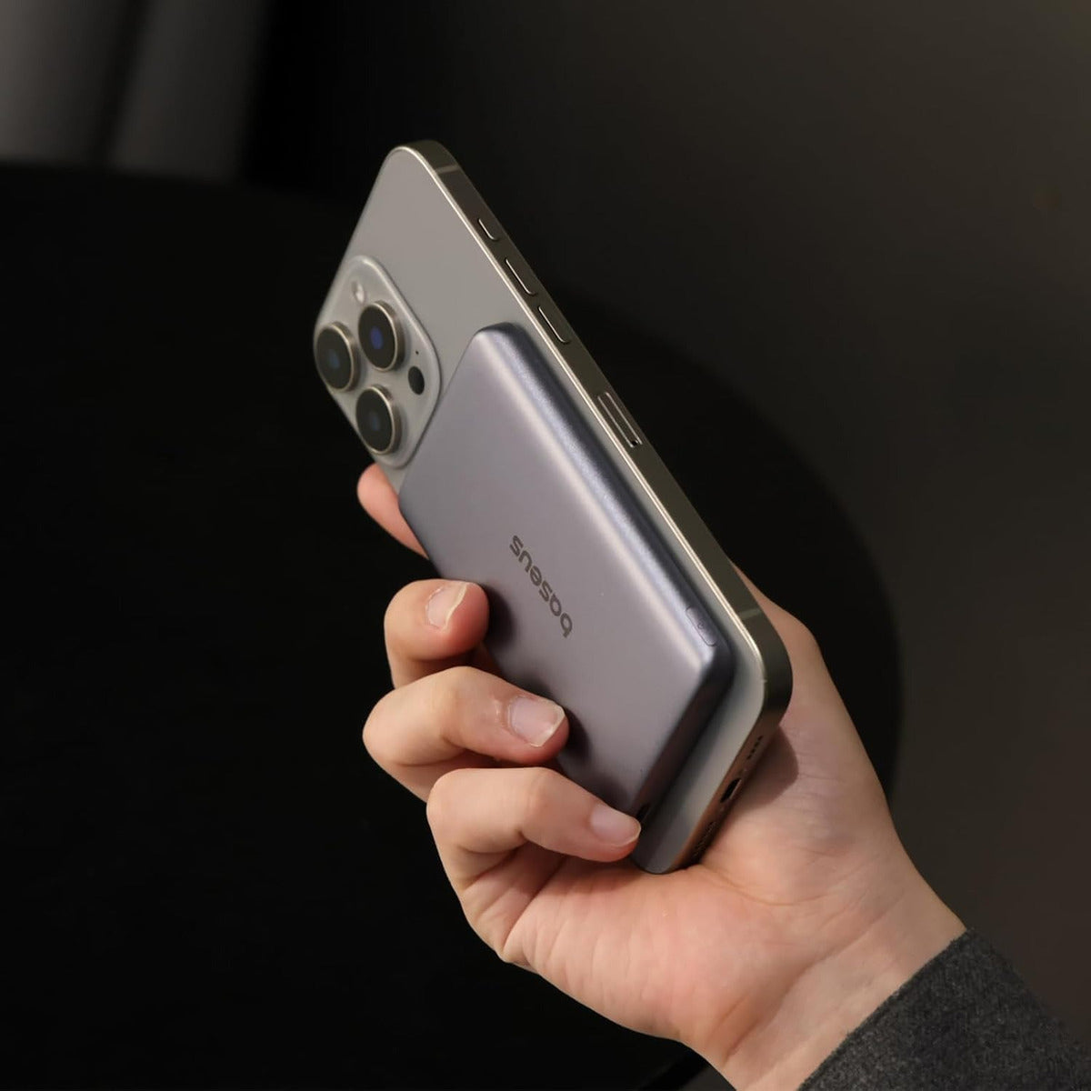 Carregador Portátil Magsafe Baseus 6000mah 20w Turbo Cor Cinza