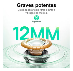 Fone Ouvido Bluetooth Baseus Bass Bp1 Nc Cancelamento Ruído Azul