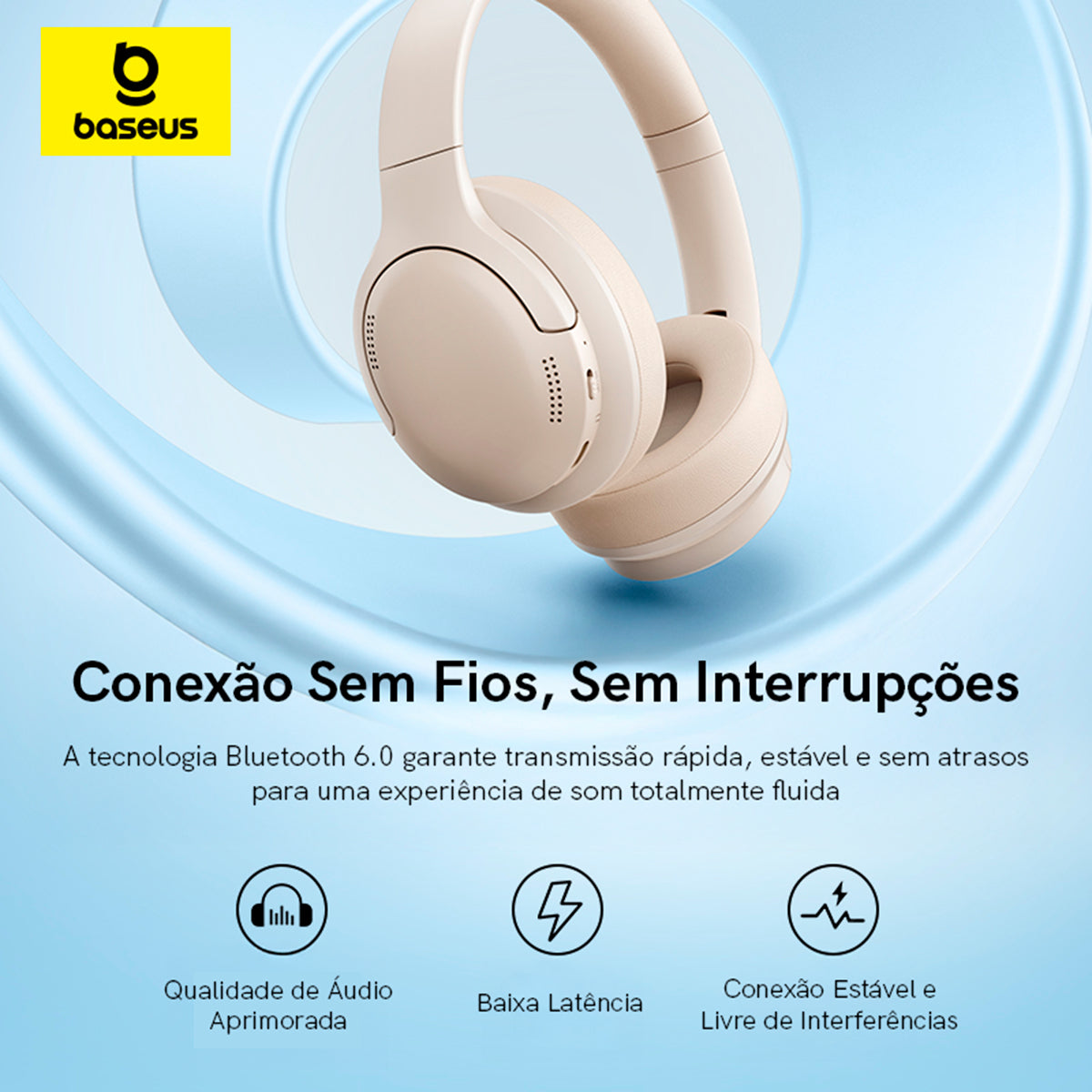 Headphone Sem Fio Baseus Bass Bh1 Lite Bluetooth Com Enc