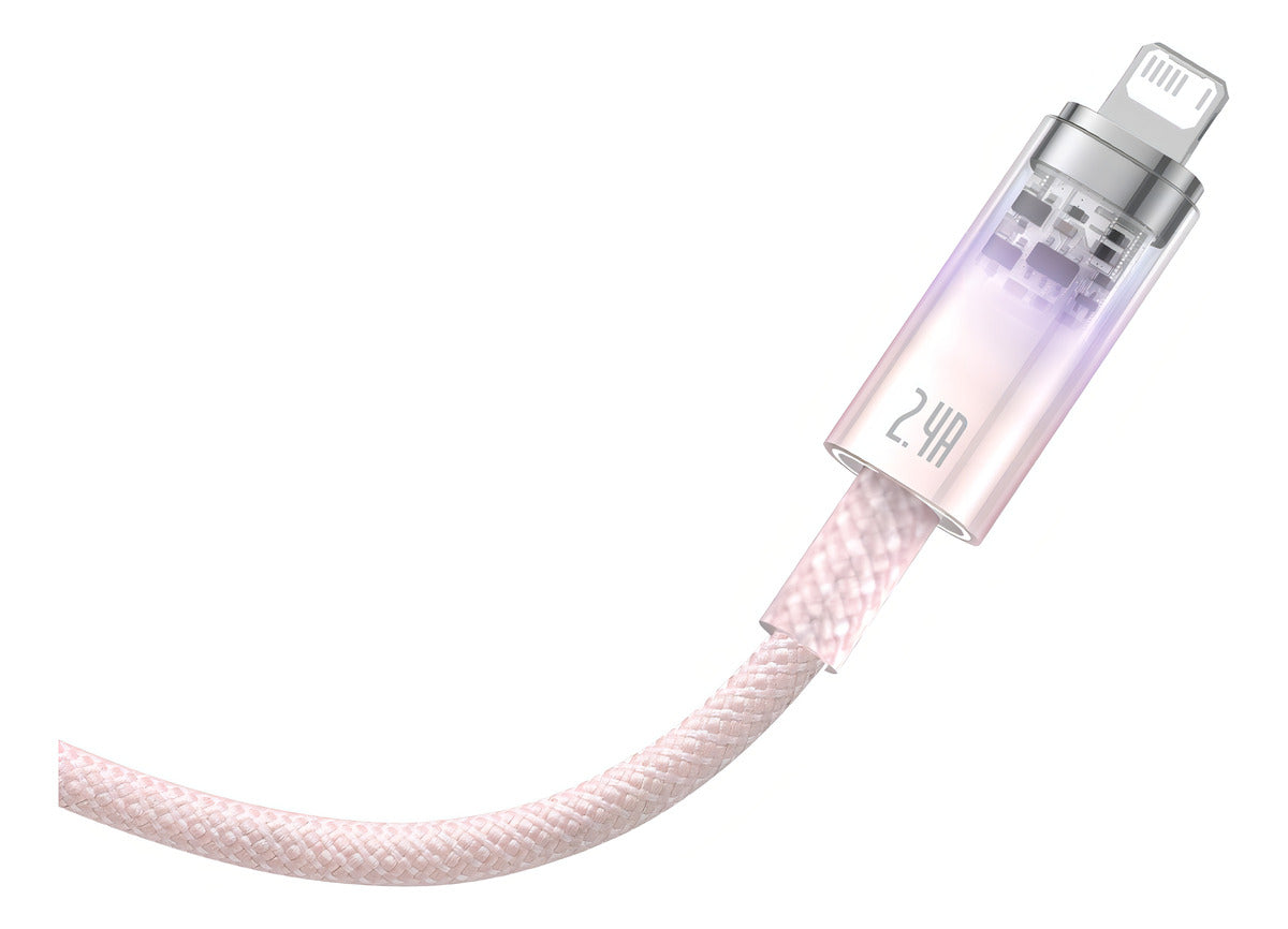 Cabo Usb P/ Lightning Baseus iPhone 2.4a Fast Charging 1m Cor Rosa