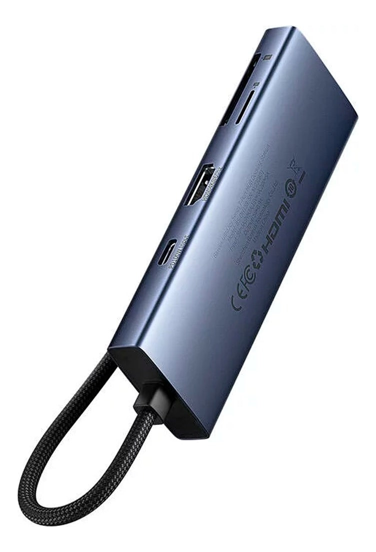 Hub Baseus Usb C 7 em 1 A Hdmi 4k 60hz Usb 3.0 Sd Leitor Sd Cor cinza escuro