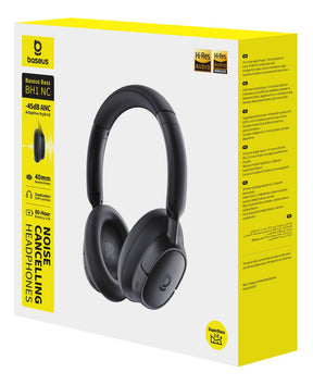 Headphone Baseus Bh1 Nc Bluetooth Com Cancelamento De Ruído Cor Preto