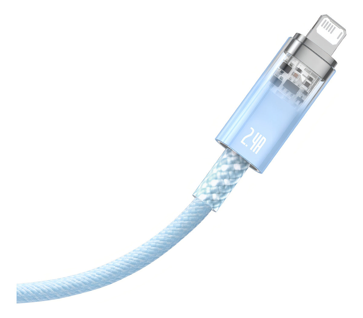 Cabo Baseus P/ iPhone 2.4a Usb Lightning Auto Power Off 2m Cor Azul